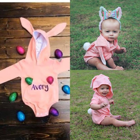 Personalized PINK Easter Bunny Onesie