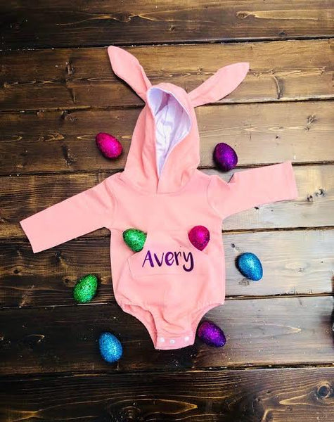 Personalized PINK Easter Bunny Onesie