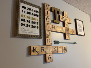 Custom Listing for Kassidy - 21 Scrabble Tiles - 5.5”