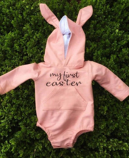 Personalized GRAY Easter Bunny Onesie