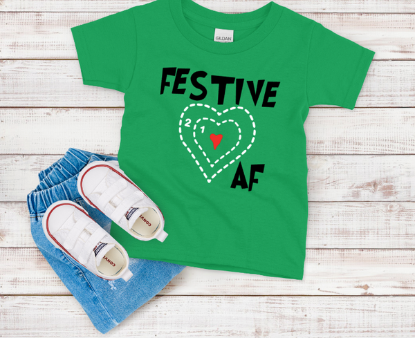 Festive AF Grinch Heart Tee