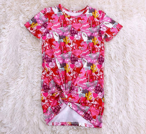 Valentine Love Collage Heart t-shirt dress