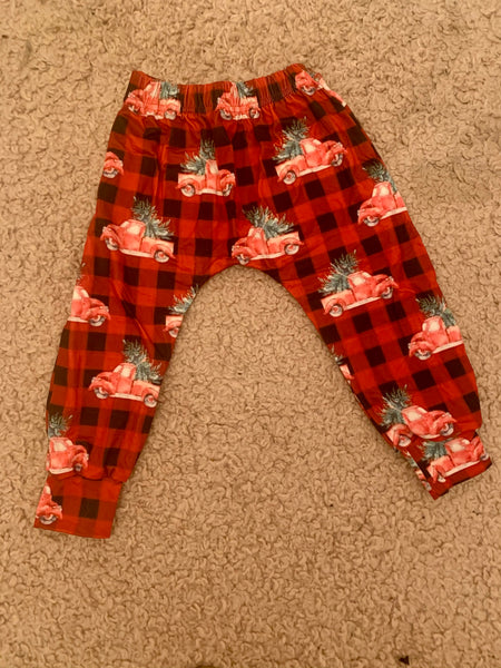 Vintage Truck Buffalo Plaid Themed Joggers