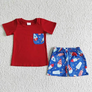 Fourth Of July Popsicle short set