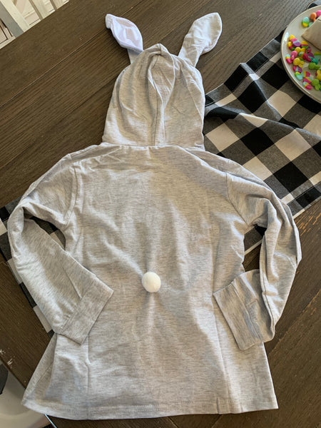 Personalized GRAY Easter Bunny Hoodie Sweatshirt