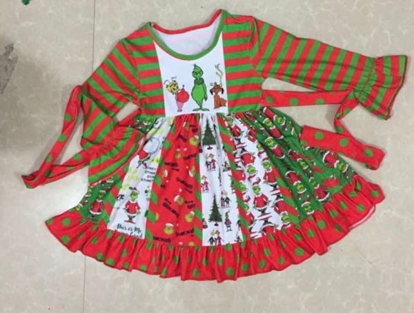 Grinch Long Sleeve Twirl Dress