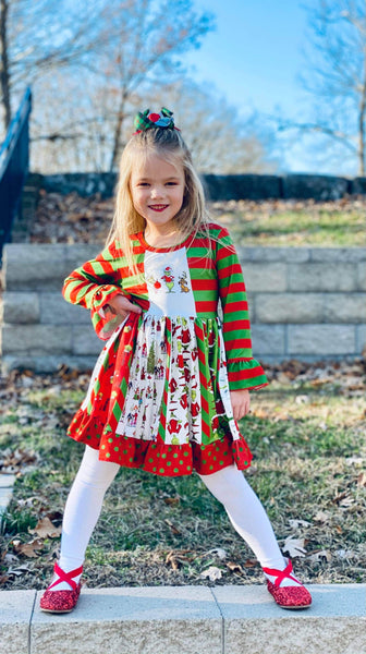 Grinch Long Sleeve Twirl Dress